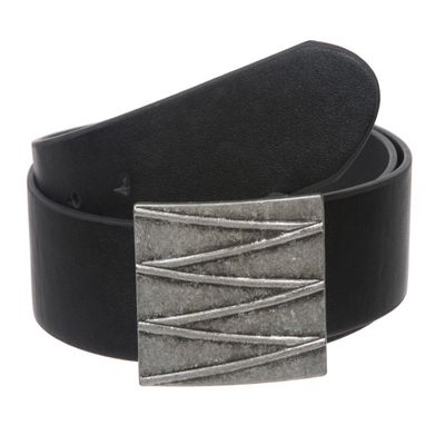 1 1/2" Clamp On Rectangular Buckle with Free Belt Strap Size: S-31 Color: Black