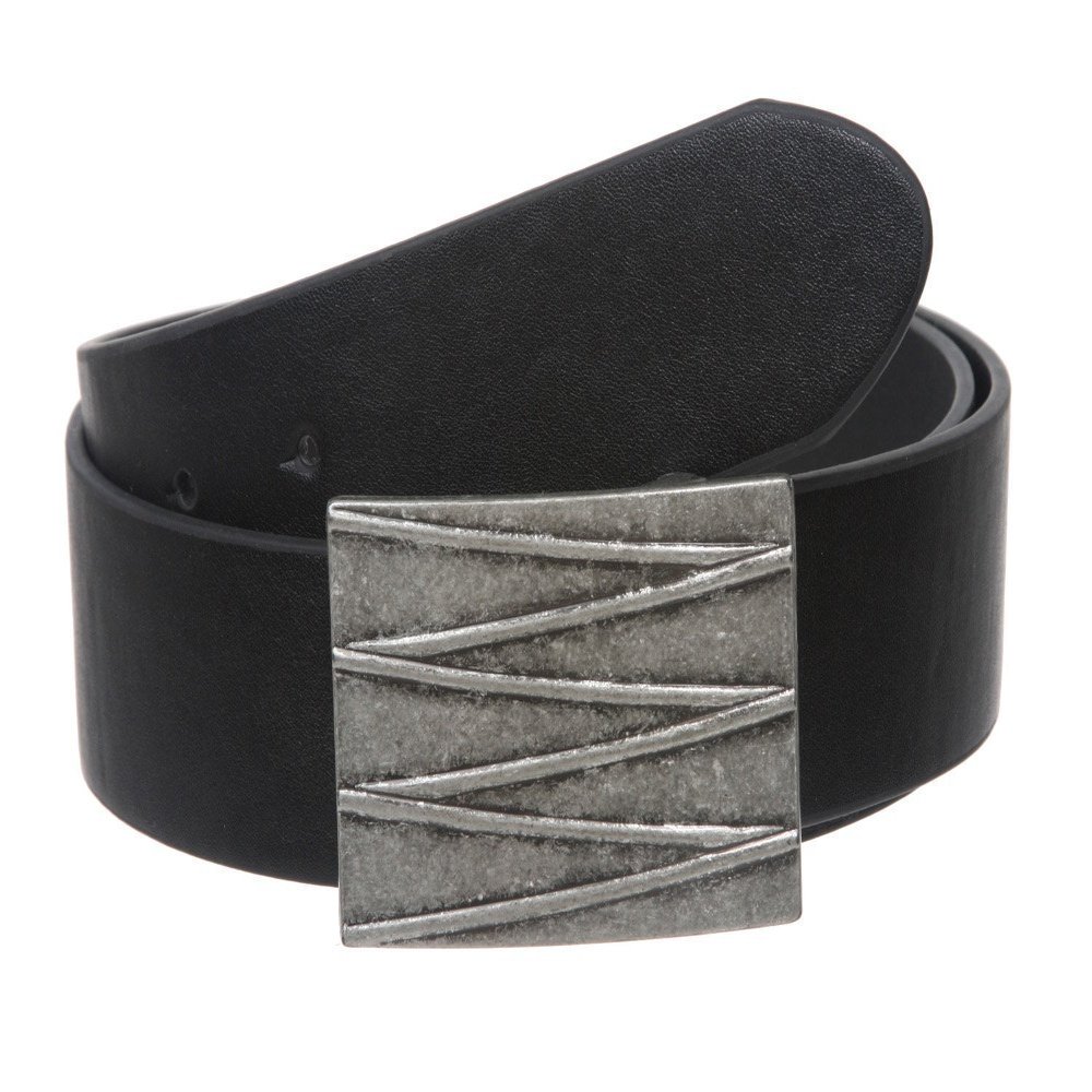 1 1/2" Clamp On Rectangular Buckle with Free Belt Strap Size: M-34" Color: Black