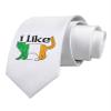 TOOLOUD I Like Irish Cat Silhouette Printed White Neck Tie view 1