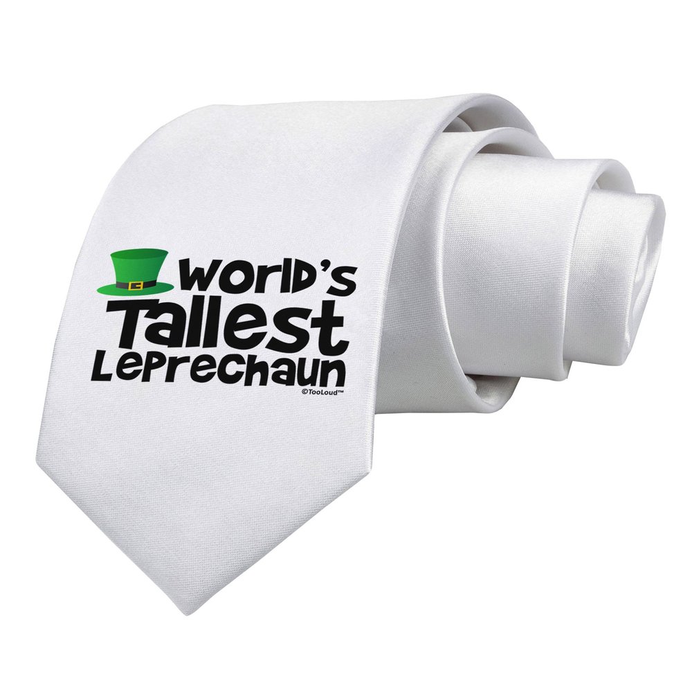 TOOLOUD World's Tallest Leprechaun Printed White Neck Tie