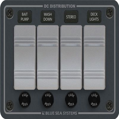 1 - Blue Sea 8262 Waterproof Panel 4 Position - Slate Gray