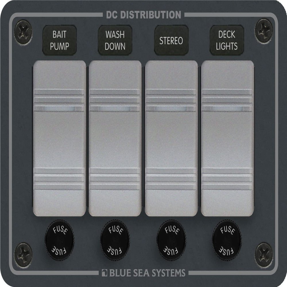 1 - Blue Sea 8262 Waterproof Panel 4 Position - Slate Gray