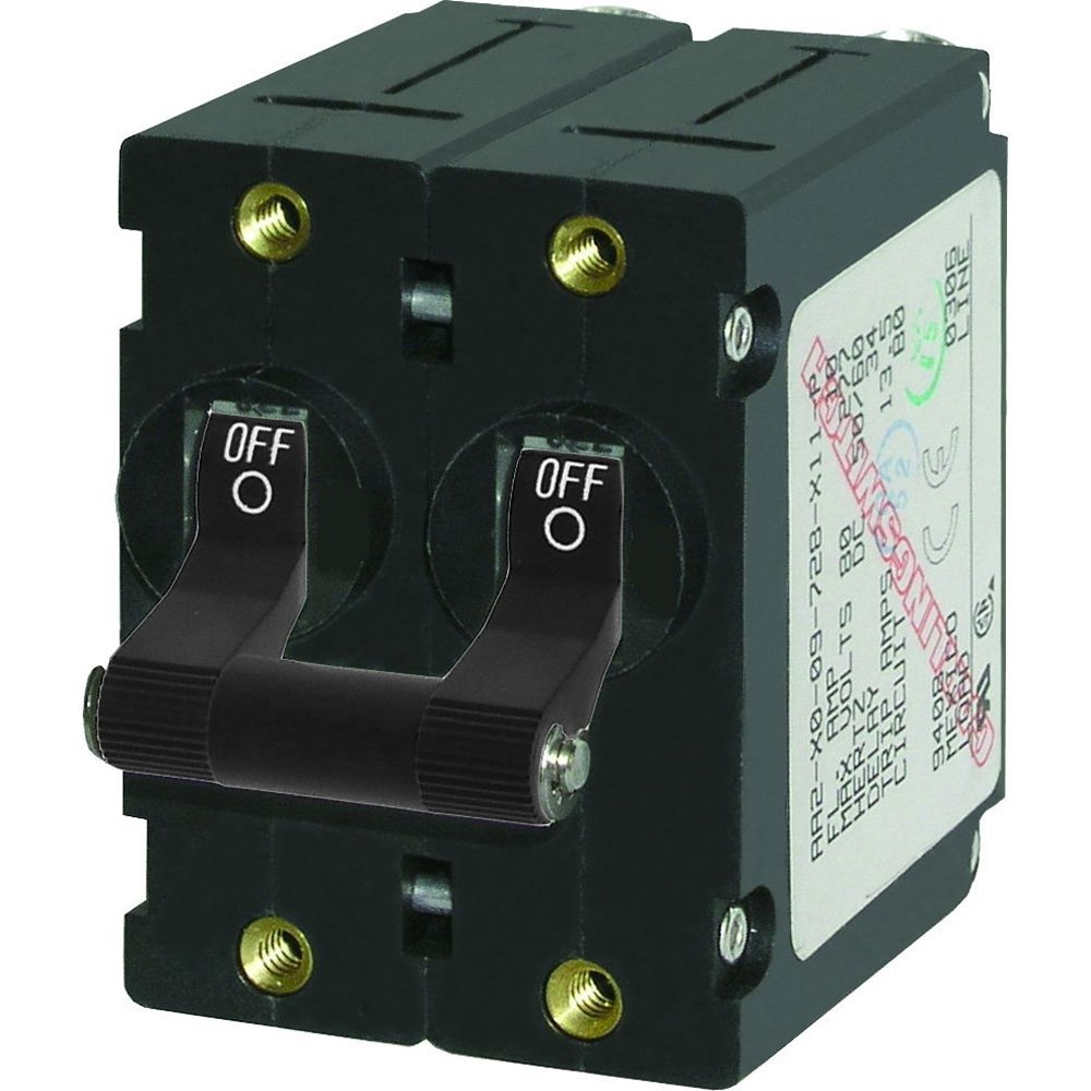 1 - Blue Sea 7241 A-Series Double Pole Toggle - 50A - Black