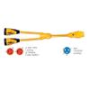 1 - Marinco Y504-2-30 EEL (2)-30A-125V Female to (1)50A-125/250V Male "Y" Adapter - Yellow view 1