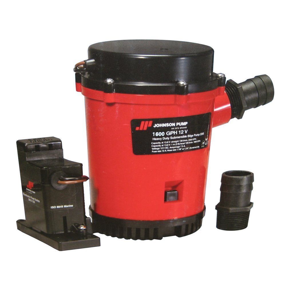1 - Johnson Pump 1600GPH Auto Bilge Pump w/Mag Switch - 12V