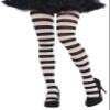 Black and White Stripe Stretchy Thights - Adult Standard Size, 1 Pair - Perfect for Halloween, Everyday Wear & Performances view 1