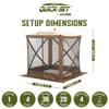 CLAM Pop Up Screen Tent, Outdoor Camping Gazebo Canopy, Traveler, 6' x 6', Brown view 2