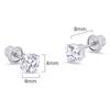 14k White Gold 4mm April Round Basket Cubic Zirconia Children Screwback Baby Girls Earrings view 2
