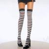 Black and White Stripe Stretchy Thigh High Socks - Adult Standard Size, 1 Pair - Perfect for Halloween, Everyday Wear & Performances view 2