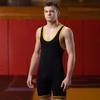 Matman 83 Adult Nylon Wrestling Singlet, Black/Gold, 2X-Large view 2