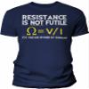 Resistance is Not Futile It's Voltage Divided by Current - Funny Graphic Tee Shirt for Men - 001- F/Navy-2X view 1