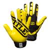 Battle Sports Ultra-Stick Wide Receiver Football Gloves - Adult & Youth Football Gloves - Adult 2X-Large, Neon Yellow/Black view 1