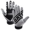 Battle Sports Ultra-Stick Wide Receiver Football Gloves - Adult & Youth Football Gloves - Adult Medium, Silver/Black view 1
