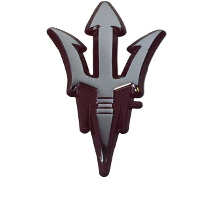 Arizona State University Metal Auto Emblem with Maroon Trim