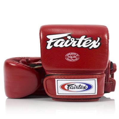 Fairtex TGO3 Muay Thai Boxing Gloves for Men, Women, Kids | Special Open Thumb Design | MMA Gloves| Premium Quality, Light Weight & Shock Absorbent Boxing Gloves (Red/Medium)