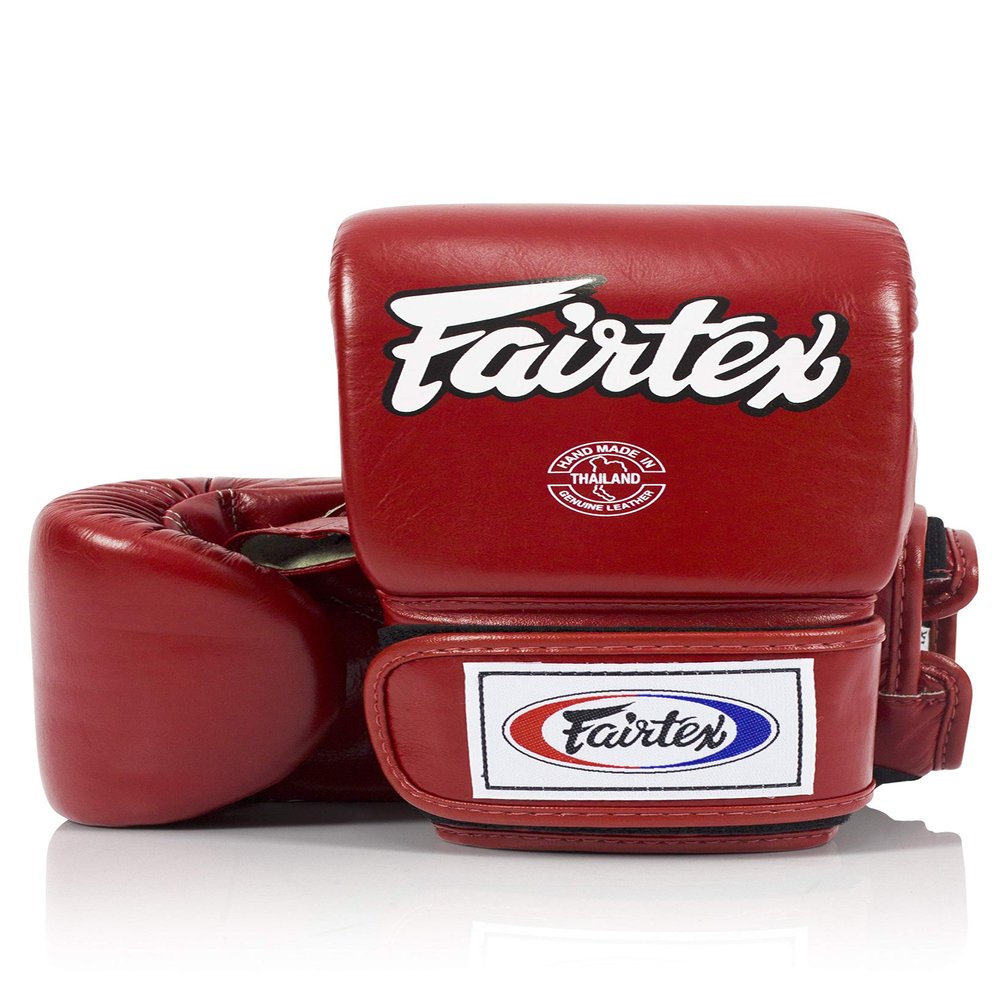 Fairtex TGO3 Muay Thai Boxing Gloves for Men, Women, Kids | Special Open Thumb Design | MMA Gloves| Premium Quality, Light Weight & Shock Absorbent Boxing Gloves (Red/Medium)