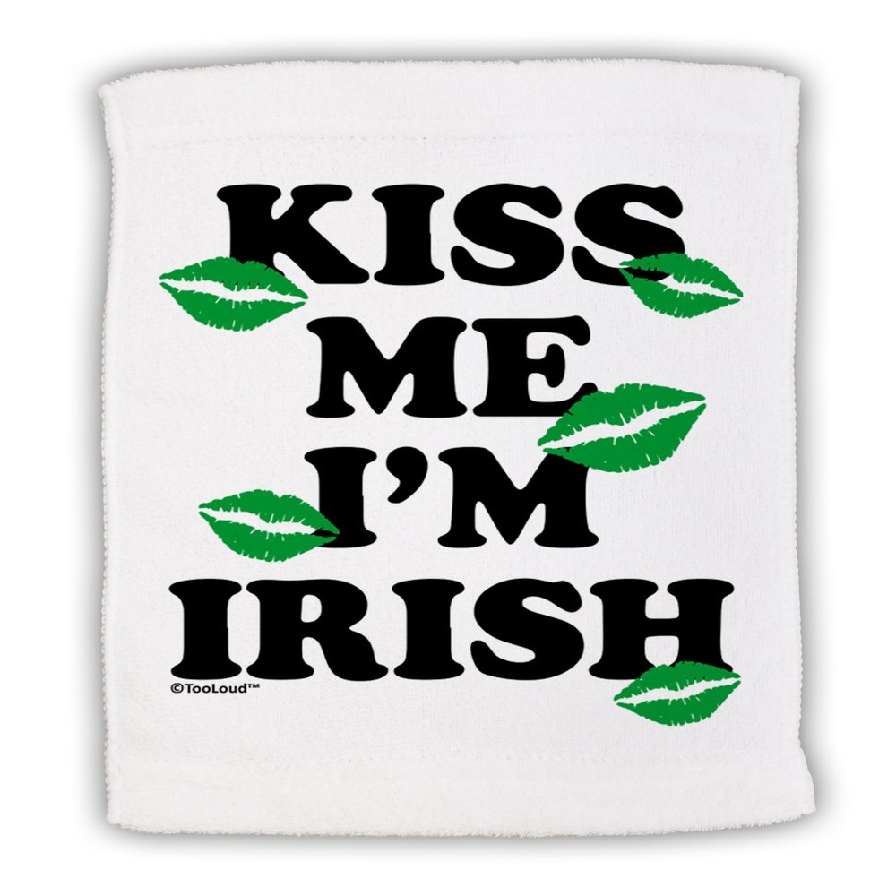 TOOLOUD Kiss Me I'm Irish - Green Kisses Micro Terry Sport Towel 11" x 18"
