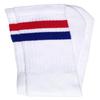 SKATERSOCKS 22" Knee high White tube socks with Red-Royal Blue stripes style 2 view 1