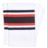 American-Made Mid-Calf White Tube Socks with Five Stripes | Black-Orange | for Women, Men, and all Individuals view 1