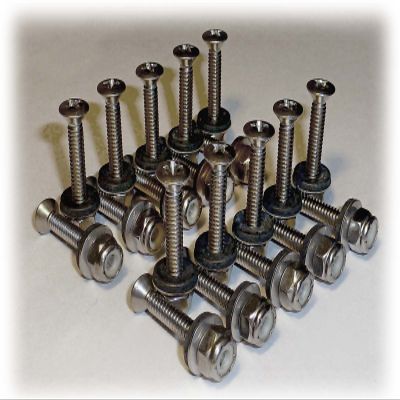 Boat Rail Mount Bolts 20-Pack for 10 Fittings Grade 18-8 Stainless Steel