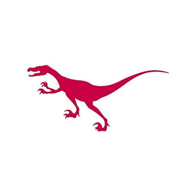 Velociraptor Dinosaur Raptor - Vinyl Decal Sticker - 12" x 5.75" - Red