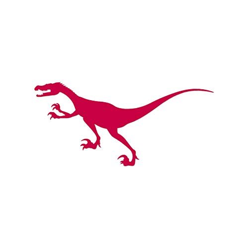 Velociraptor Dinosaur Raptor - Vinyl Decal Sticker - 12" x 5.75" - Red