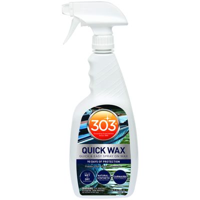 303 (30213-6PK) Marine Quick Wax - Quick And Easy Spray On Wax - 90 Days Of Protection - Provides a Slick, Protective, Glossy Shine - Use On Wet Or Dry Surfaces - Carnauba Wax, 32 fl. oz. 6 Pack