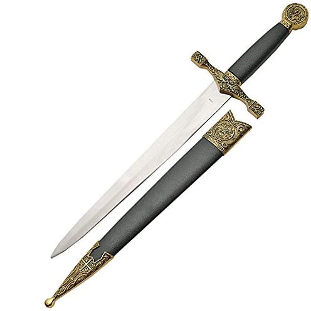 SZCO Full Tang Dagger 14.25 Inch - Excalibur Dagger Knife with Handle, Stainless Steel Blade & Sheath - Bowie Knife for Hunting, Cutting & Outdoor uses