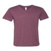 Bella 3415 Triblend Short Sleeve V-Neck Tee, Maroon Triblend, Large