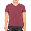 Bella 3415 Triblend Short Sleeve V-Neck Tee, Maroon Triblend, Large view 2
