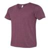 Bella 3415 Triblend Short Sleeve V-Neck Tee, Maroon Triblend, Large view 3