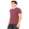 Bella 3415 Triblend Short Sleeve V-Neck Tee, Maroon Triblend, Large view 4
