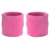 Suddora Wrist Sweatbands, Absorbent and Breathable Thick Cotton Bands for Working Out, Gymnastics, Basketball, Tennis, and Football, Multiuse Wristbands for Costumes and Cosplay(Pair) (Pink) view 1
