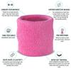 Suddora Wrist Sweatbands, Absorbent and Breathable Thick Cotton Bands for Working Out, Gymnastics, Basketball, Tennis, and Football, Multiuse Wristbands for Costumes and Cosplay(Pair) (Pink) view 2