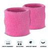 Suddora Wrist Sweatbands, Absorbent and Breathable Thick Cotton Bands for Working Out, Gymnastics, Basketball, Tennis, and Football, Multiuse Wristbands for Costumes and Cosplay(Pair) (Pink) view 3