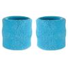 Suddora Wrist Sweatbands, Absorbent and Breathable Thick Cotton Bands for Working Out, Gymnastics, Basketball, Tennis, and Football, Multiuse Wristbands for Costumes and Cosplay (Pair) (Neon Blue) view 1