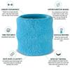 Suddora Wrist Sweatbands, Absorbent and Breathable Thick Cotton Bands for Working Out, Gymnastics, Basketball, Tennis, and Football, Multiuse Wristbands for Costumes and Cosplay (Pair) (Neon Blue) view 2