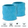 Suddora Wrist Sweatbands, Absorbent and Breathable Thick Cotton Bands for Working Out, Gymnastics, Basketball, Tennis, and Football, Multiuse Wristbands for Costumes and Cosplay (Pair) (Neon Blue) view 3