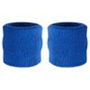 Suddora Wrist Sweatbands, Absorbent and Breathable Thick Cotton Bands for Working Out, Gymnastics, Basketball, Tennis, and Football, Multiuse Wristbands for Costumes and Cosplay (Pair) (Blue) view 1