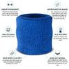 Suddora Wrist Sweatbands, Absorbent and Breathable Thick Cotton Bands for Working Out, Gymnastics, Basketball, Tennis, and Football, Multiuse Wristbands for Costumes and Cosplay (Pair) (Blue) view 2