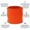 Suddora Wrist Sweatbands, Absorbent and Breathable Thick Cotton Bands for Working Out, Gymnastics, Basketball, Tennis, and Football, Multiuse Wristbands for Costumes and Cosplay (Pair) (Orange) view 2
