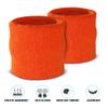 Suddora Wrist Sweatbands, Absorbent and Breathable Thick Cotton Bands for Working Out, Gymnastics, Basketball, Tennis, and Football, Multiuse Wristbands for Costumes and Cosplay (Pair) (Orange) view 3