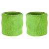 Suddora Wrist Sweatbands, Absorbent and Breathable Thick Cotton Bands for Working Out, Gymnastics, Basketball, Tennis, and Football, Multiuse Wristbands for Costumes and Cosplay (Pair) (Neon Green) view 1