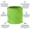 Suddora Wrist Sweatbands, Absorbent and Breathable Thick Cotton Bands for Working Out, Gymnastics, Basketball, Tennis, and Football, Multiuse Wristbands for Costumes and Cosplay (Pair) (Neon Green) view 2
