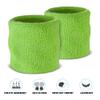 Suddora Wrist Sweatbands, Absorbent and Breathable Thick Cotton Bands for Working Out, Gymnastics, Basketball, Tennis, and Football, Multiuse Wristbands for Costumes and Cosplay (Pair) (Neon Green) view 3