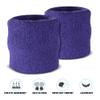 Suddora Wrist Sweatbands, Absorbent and Breathable Thick Cotton Bands for Working Out, Gymnastics, Basketball, Tennis, and Football, Multiuse Wristbands for Costumes and Cosplay (Pair) (Purple) view 3