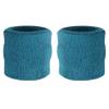 Suddora Wrist Sweatbands, Absorbent and Breathable Thick Cotton Bands for Working Out, Gymnastics, Basketball, Tennis, and Football, Multiuse Wristbands for Costumes and Cosplay (Pair) (Teal) view 1