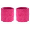 Suddora Wrist Sweatbands, Absorbent and Breathable Thick Cotton Bands for Working Out, Gymnastics, Basketball, Tennis, and Football, Multiuse Wristbands for Costumes and Cosplay (Pair) (Neon Pink) view 1