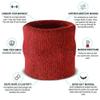 Suddora Wrist Sweatbands, Absorbent and Breathable Thick Cotton Bands for Working Out, Gymnastics, Basketball, Tennis, and Football, Multiuse Wristbands for Costumes and Cosplay (Pair) (Maroon) view 2