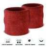 Suddora Wrist Sweatbands, Absorbent and Breathable Thick Cotton Bands for Working Out, Gymnastics, Basketball, Tennis, and Football, Multiuse Wristbands for Costumes and Cosplay (Pair) (Maroon) view 3